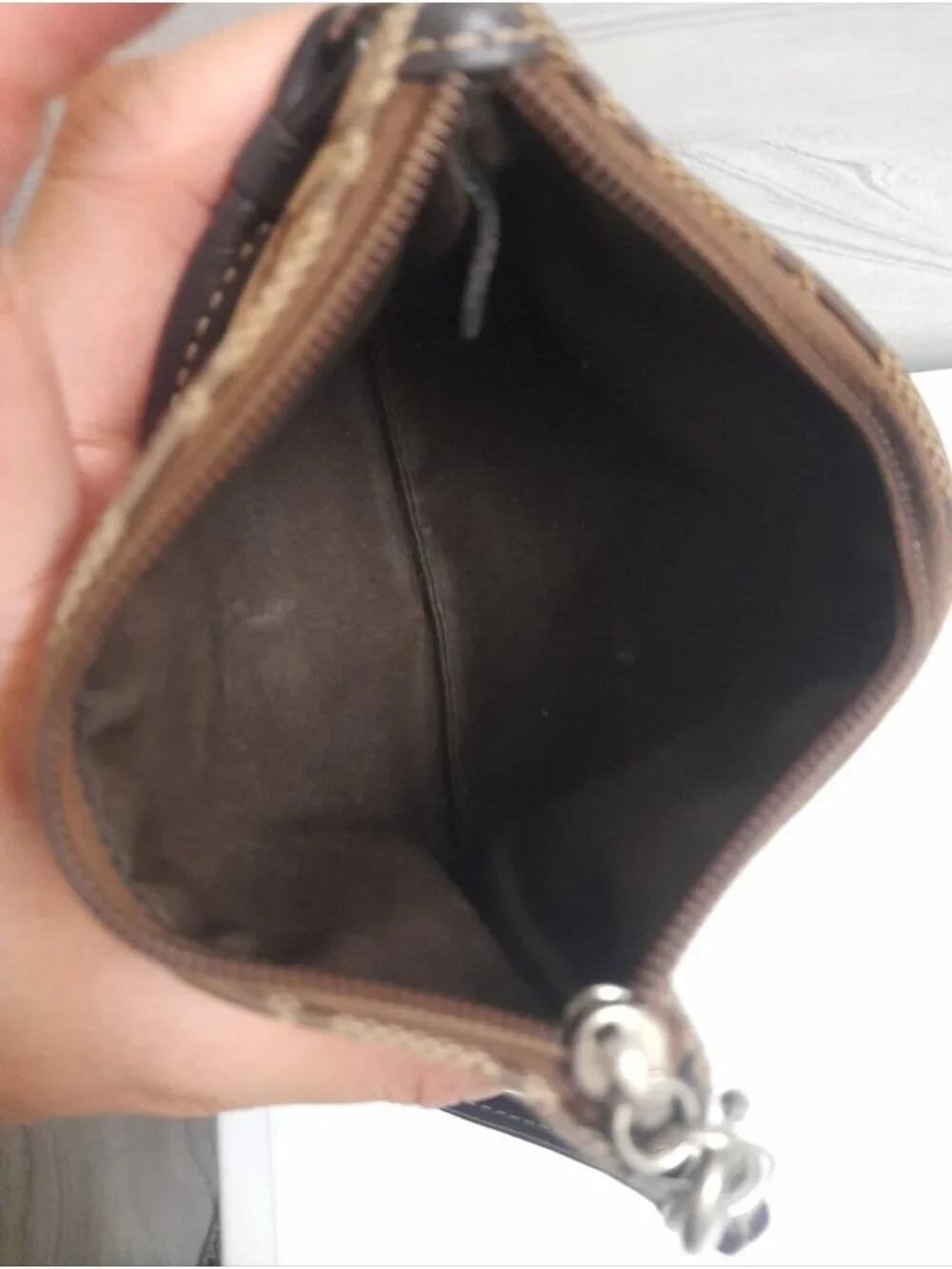 Coach Signature Canvas Zip Wristlet Y2K Pouch